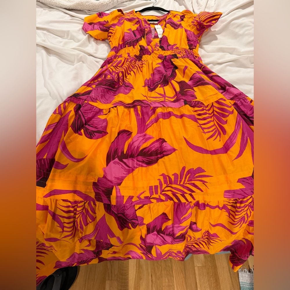 NWT Anthropologie Maeve Somerset Tropical Maxi Dress Medium - Picture 2 of 6